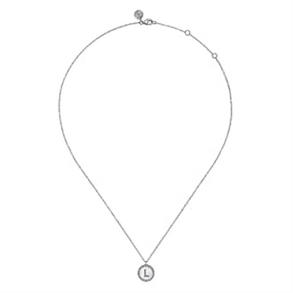 925 Sterling Silver Diamond Bujukan 
Initial L Necklace 
Serial No:
