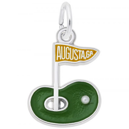 Augusta Golf Green Charm / Sterling Silver