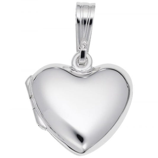 Heart Locket Charm / Sterling Silver