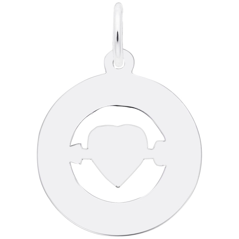 sterling silver April love birthstone disc charm reverse side with smooth surface for engraving
