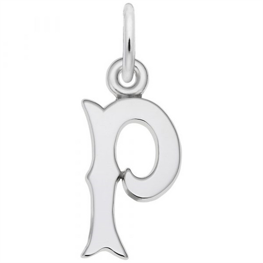 Letter "P" Charm / Sterling Silver