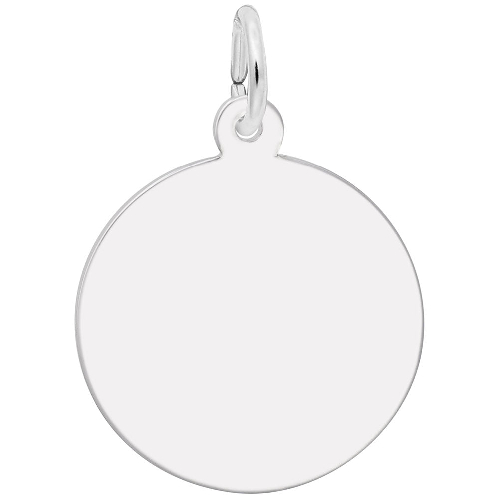 This image shows the Sterling Silver back of the Bar Mitzvah Charm, which has a smooth surface for engraving.