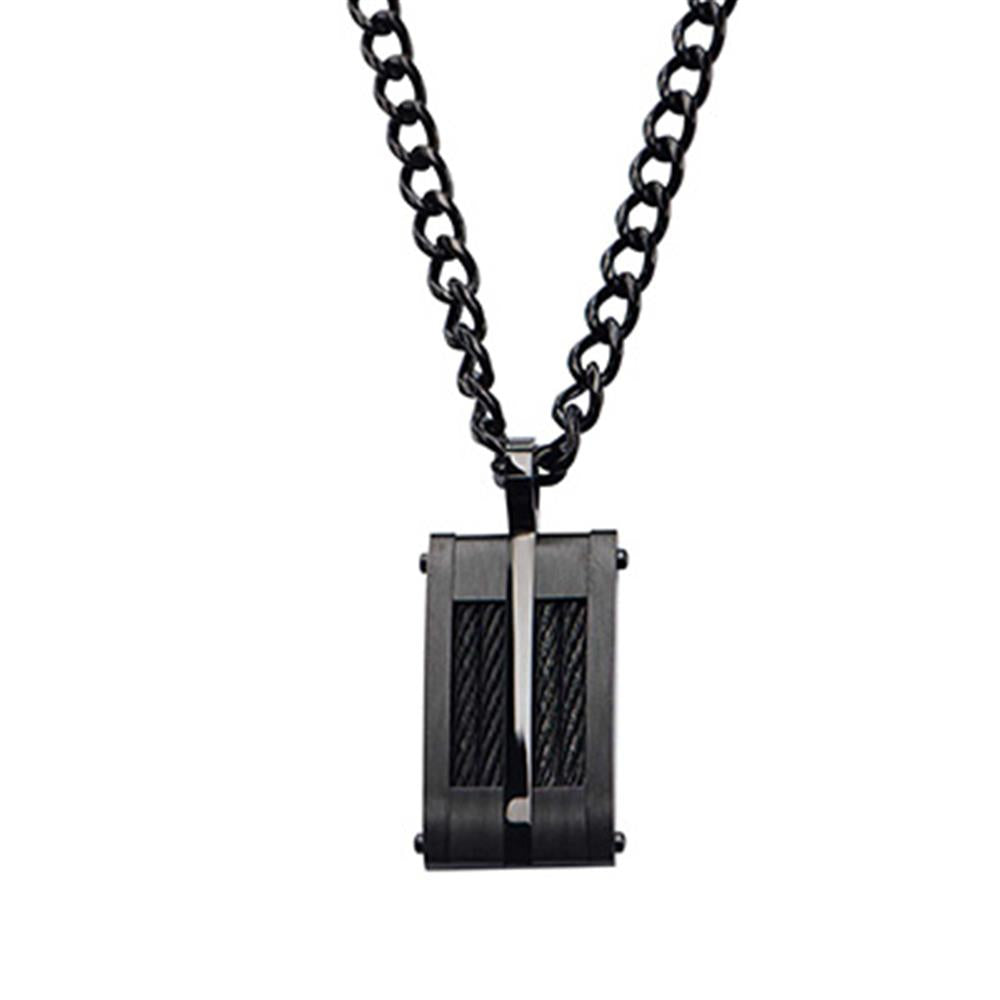 Black & Red Plated Dante Cross Pendant with Chain | INOX