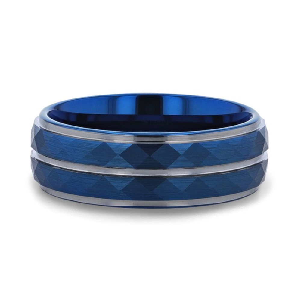CARMEL Blue Ion Plated Tungsten Carbide Men's Ring - 8mm