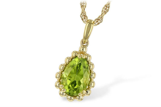 Peridot and 14K Gold Necklace | Allison Kaufman
