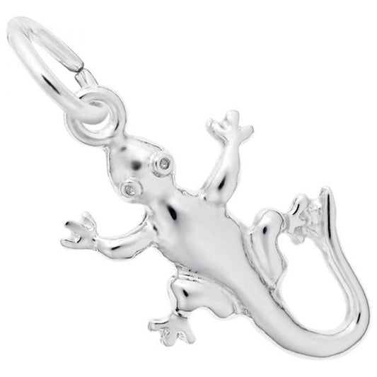 Gecko Lizard Charm / Sterling Silver