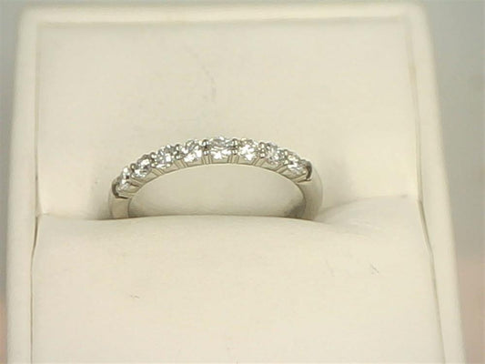 14K White Gold .4800ctw Round Cut Diamond Band Ring Shared Prong | Benchmark Rings