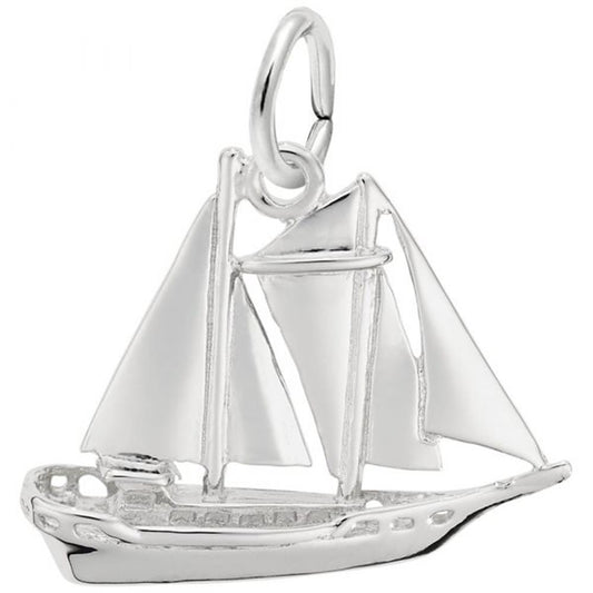 Sailboat Charm / Sterling Silver