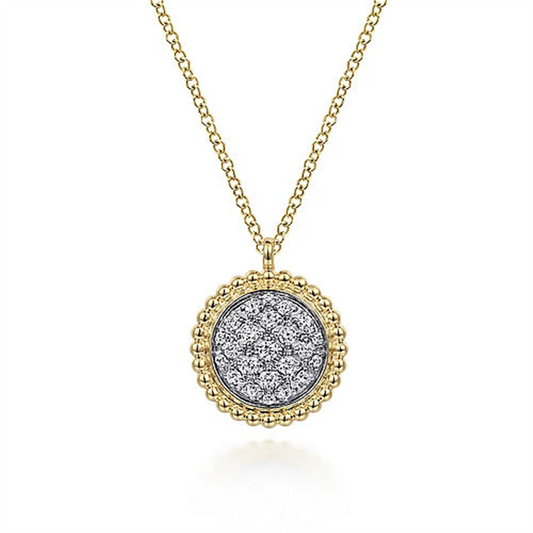 14K Yellow Gold Bujukan and Diamond Pavé Pendant Necklace