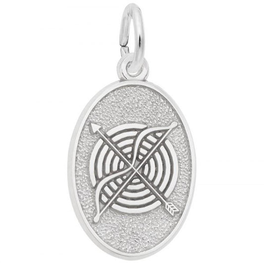 Archery Oval Charm in Sterling Silver