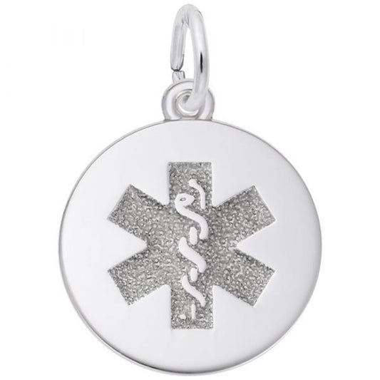 Medical Symbol Charm / Sterling Silver
