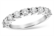 Introducing the Allison Kaufman 14k white gold wedding band, featuring 1 ct of natural round-cut diamonds prong set along the top half of the band for a timeless and elegant look.