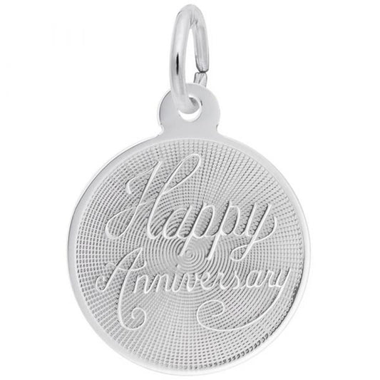 Anniversary Disc Charm / Sterling Silver