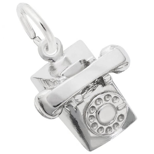 Rotary Phone Charm / Sterling Silver