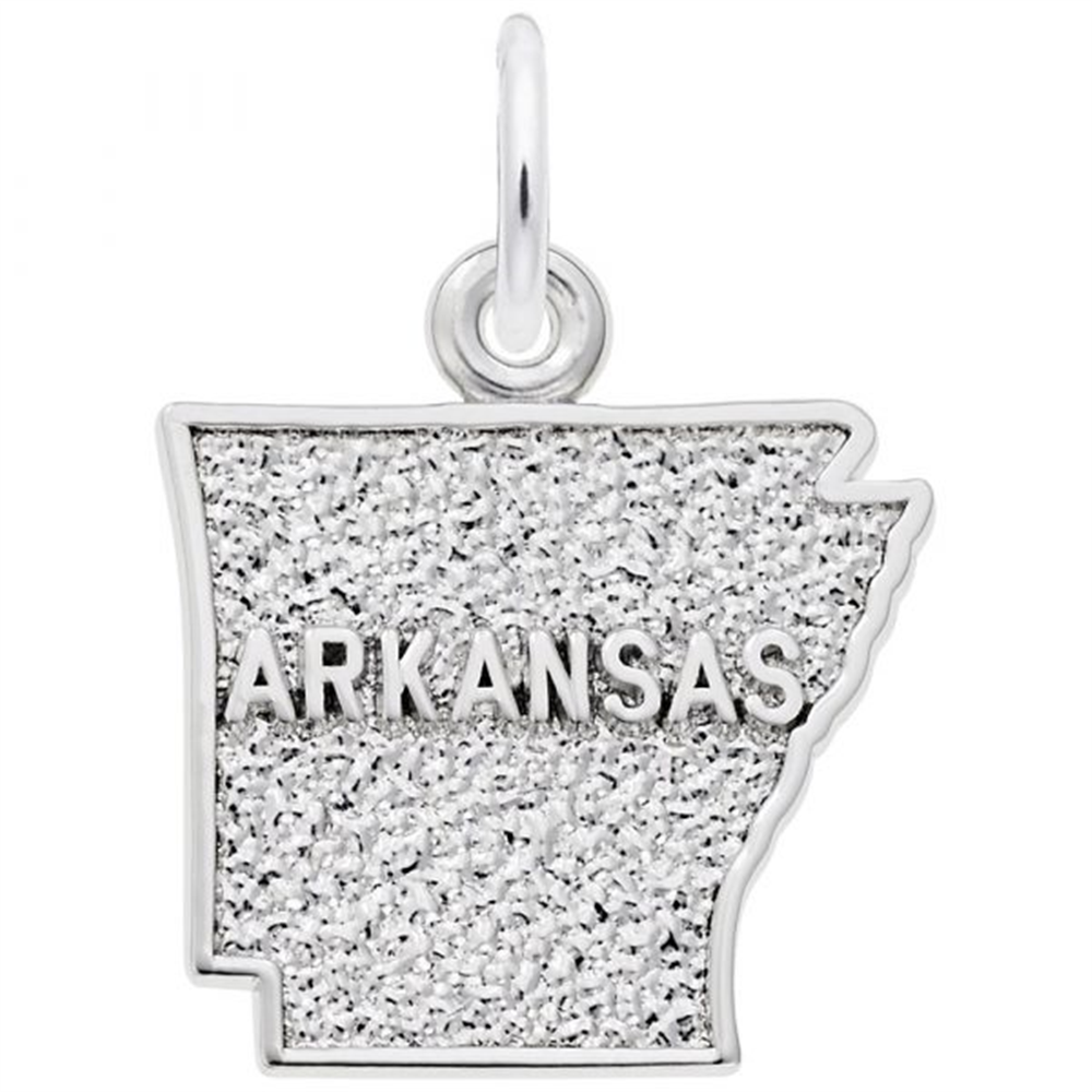 Arkansas Map - Sterling Silver Charm