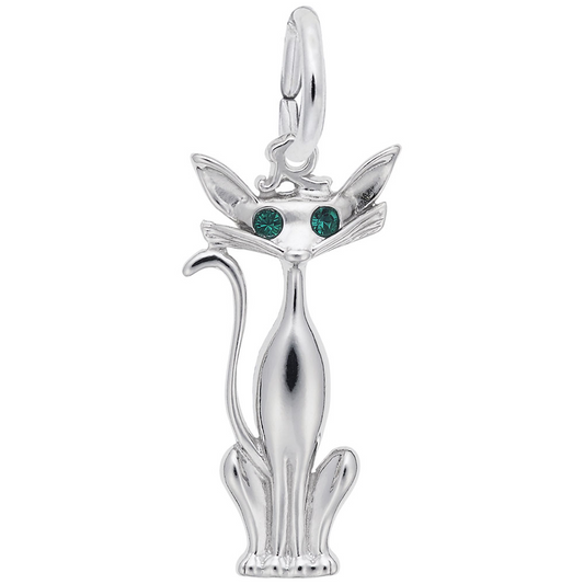 Siamese Cat Charm / Sterling Silver
