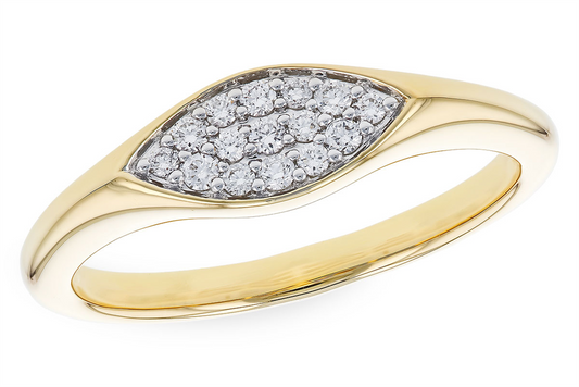 The Allison Kaufman 14K Yellow Gold Diamond Ring, size 7, features a sparkling 0.14 CTTW marquise cluster of round diamonds for an elegant look.