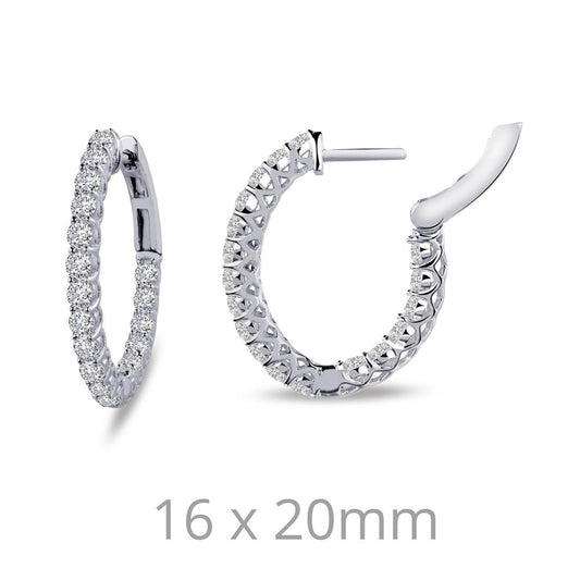 Diamond Oval Hoop Earrings | Lafonn