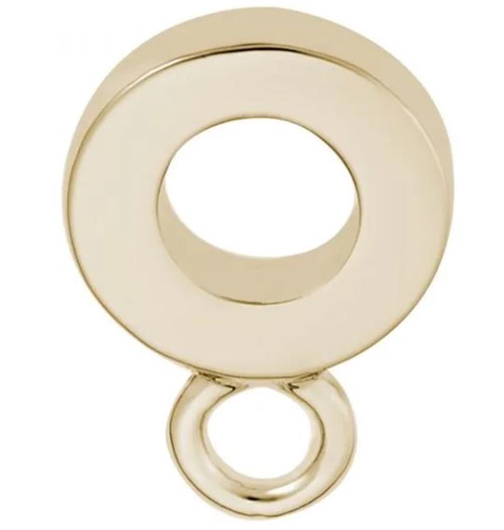 A Thin Hoop - Sterling Silver Charm Drop by Rembrandt Charms with a circular hole in the center and a smaller charm drop at the bottom. The rings are smooth and have a polished finish. The design appears minimalistic with clean lines and rounded edges, giving it an elegant yet understated look.