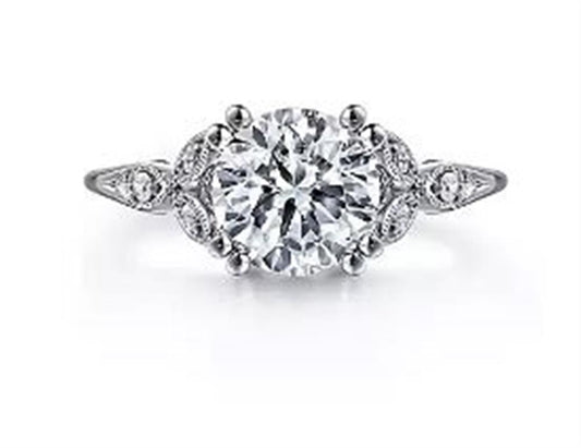 14K White Gold Diamond Engagement ring *victorian collection*
head si