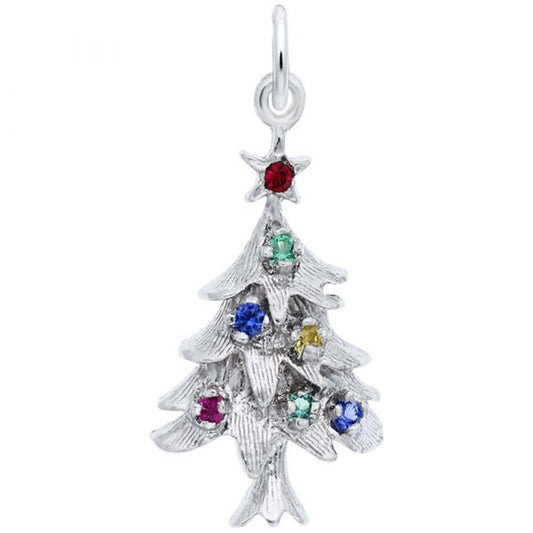 Christmas Tree Charm / Sterling Silver