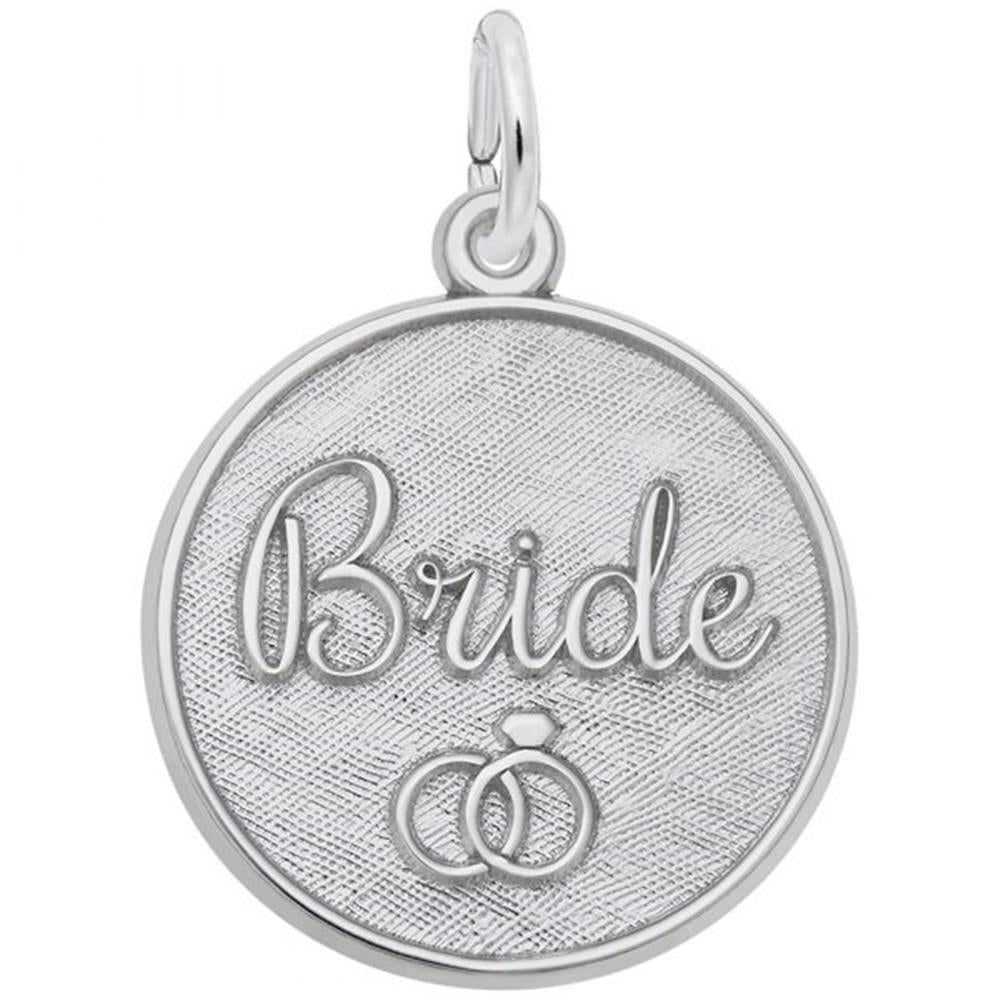 Bride Engravable Disc Charm / Sterling Silver