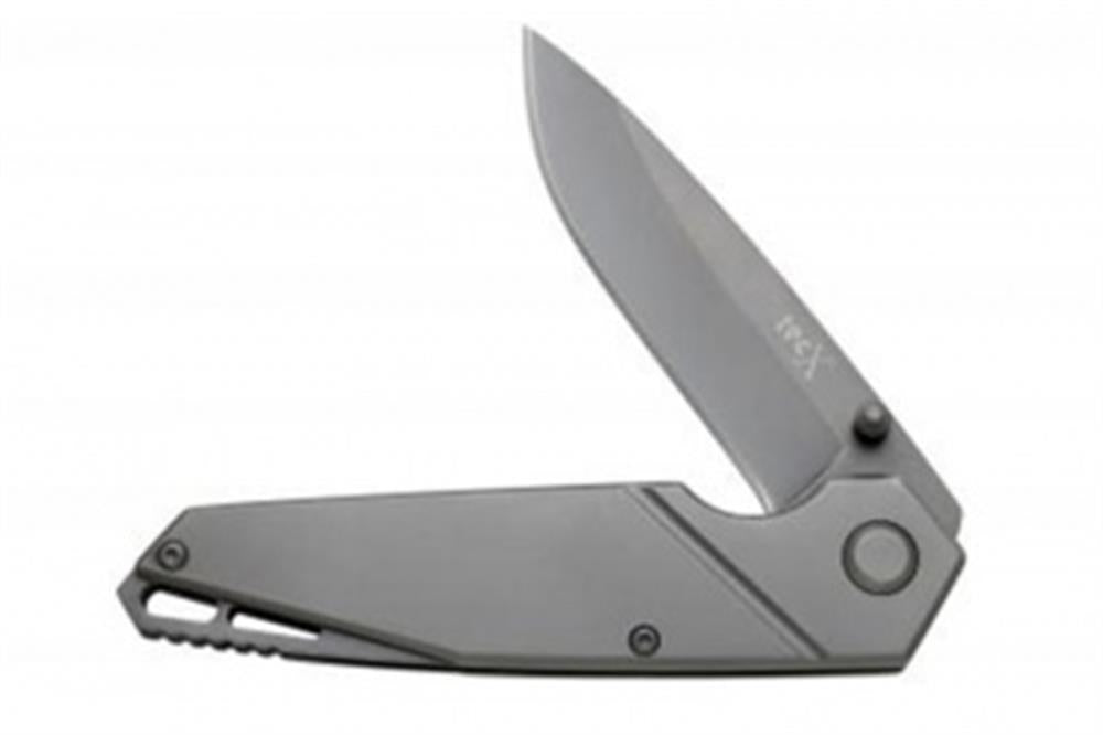 The W.R. Case & Sons Cutlery Co. Steel Knife / Stainless is a sleek, modern folding knife featuring a minimalist design with angular lines and a clean finish. With its stainless steel handle and partially open blade, the visible hinge and thumb stud promise easy one-handed operation.