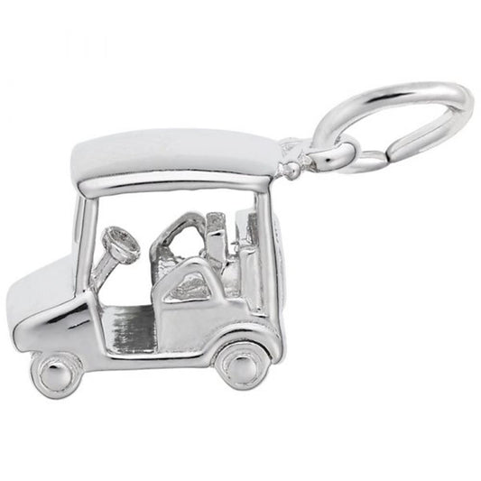Golf Cart Charm / Sterling Silver