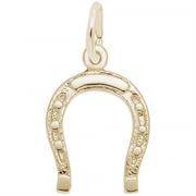 Discover the Lucky Horseshoe Charm- Gold Plated by Rembrandt Charms—a beautifully detailed gold horseshoe-shaped pendant with a small loop at the top for easy attachment to a necklace or bracelet. This upward-curving charm not only symbolizes good luck but also makes a thoughtful piece of good luck jewelry and an ideal gift for horse lovers.