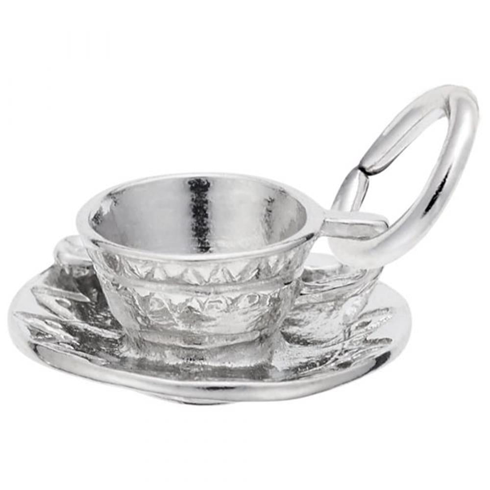 Cup & Saucer Charm / Sterling Silver