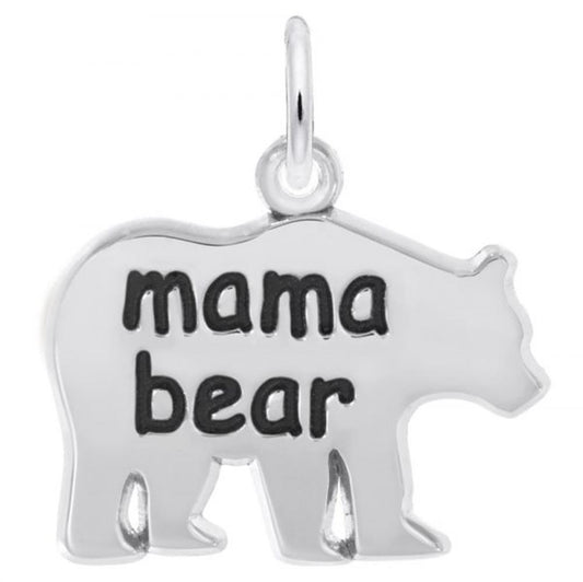 Mama Bear Charm / Sterling Silver