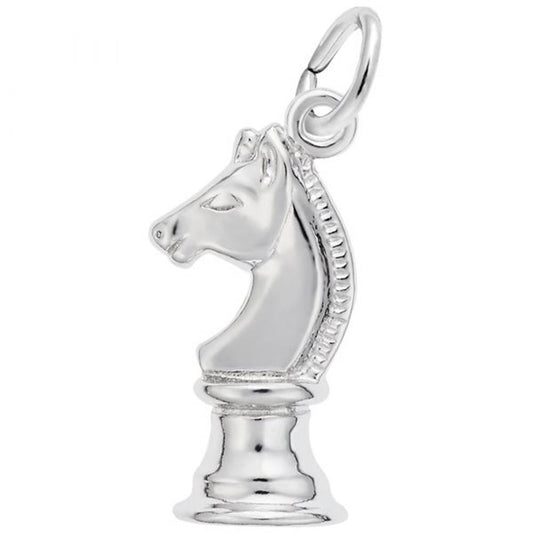 Chess Knight Charm / Sterling Silver