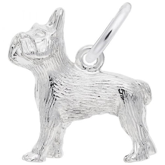 French Bulldog Dog Charm / Sterling Silver