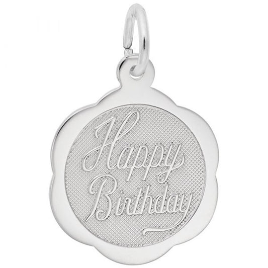 Birthday Disc Charm in Sterling Silver