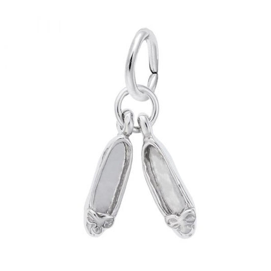 Ballet Shoes Charm / Sterling Silver