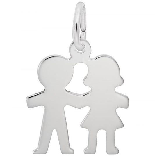 Boy And Girl Charm in Sterling Silver