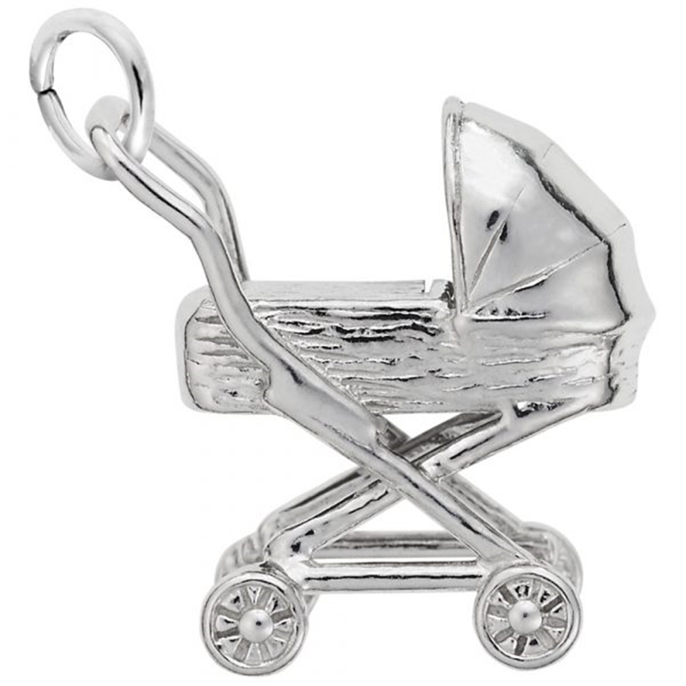 Baby Carriage- Sterling Silver Charm