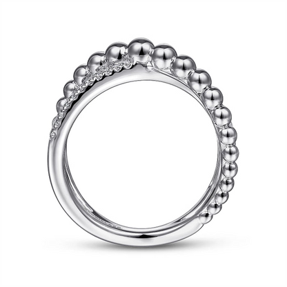 925 Sterling Silver White Sapphire 
Bujukan Criss Cross Ring 
Serial