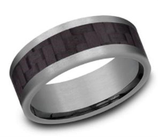 8mm Tantalum and Meteorite Ring | Benchmark Rings