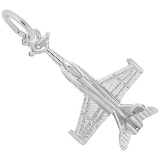 Fighter Jet - Sterling Silver Charm
