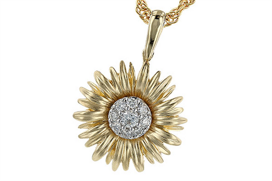 14K Gold Sunflower Necklace