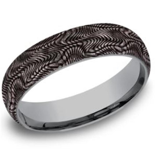 6mm Tantalum with Textured Snake Skin Designed Ring | Benchmark Rings