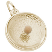 The Rembrandt Charms Mustard Seed 10K Yellow Gold Charm features a round, textured design with a small spherical bead at its center. This pendant, which evokes the delicate beauty of a mustard seed, has a smooth and polished outer rim. It includes a simple loop for easy attachment to chains or bracelets, making it an elegant addition to any jewelry collection.