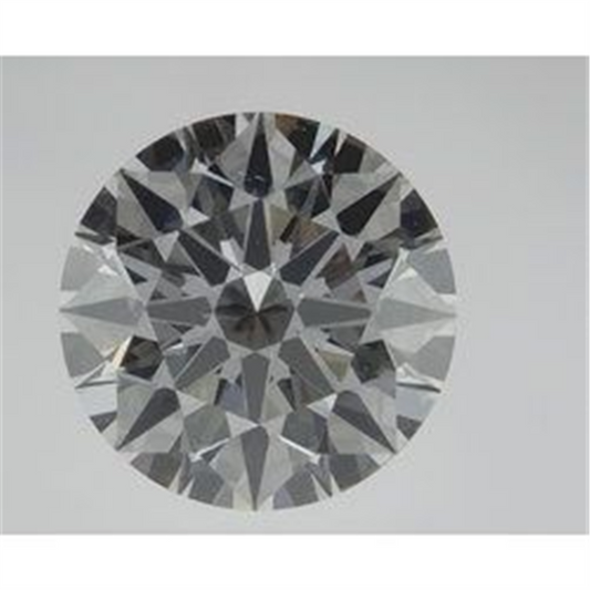 A close-up image of the Stuller-Stuller Diamond-LAB showcases its round, brilliant-cut design. This 2.05 CT diamond, with VVS2 clarity and an I color grade, features multiple facets that create a dazzling sparkle against a plain, light background.