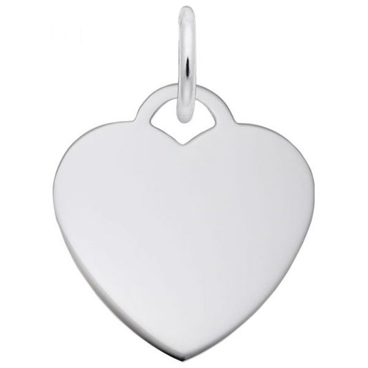 Small Heart - 1.27mm Thick Charm / Sterling Silver