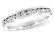 The Allison Kaufman 14k white wedding band features a row of round, clear diamonds totaling 0.50ct, expertly set in a classic channel design along the band. Marked “14K” inside, this elegant piece highlights the timeless craftsmanship and sophisticated style that defines Allison Kaufman jewelry.