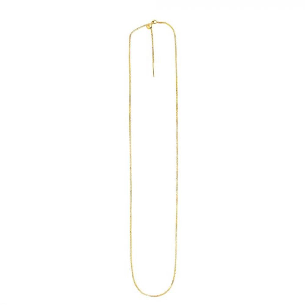 A 22" 14K gold .95mm endless adjustable concave box chain with an endless lock, displayed against a plain white background by Royal Chain Group-Royal Chain.