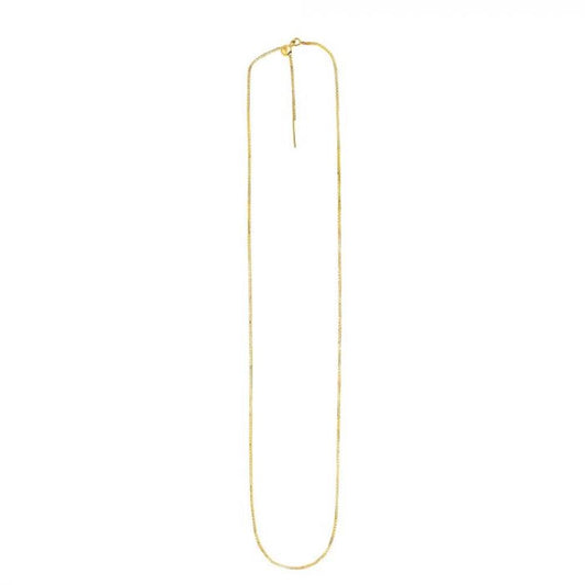 A 22" 14K gold .95mm endless adjustable concave box chain with an endless lock, displayed against a plain white background by Royal Chain Group-Royal Chain.