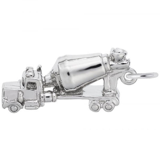 Cement Truck Charm / Sterling Silver