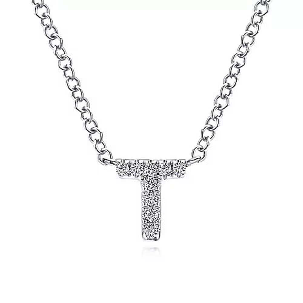 14K White Gold Diamond T Initial Pendant Necklace
Serial NO: S1831254
